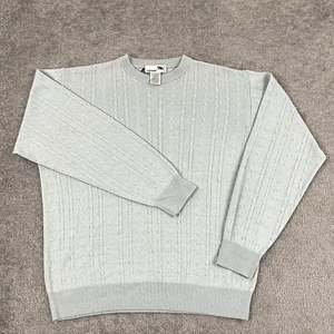 I LEVRIERI Sweater Mens Large Blue Cashmere Silk Blend Crew Jumper Made in Italy - Picture 1 of 8