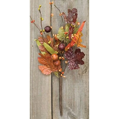 OTOÑO Hojas de Arce y Bayas Escoger Tallo Verde 12" Flor Imitación Planta Artificial Foto 1 de 2