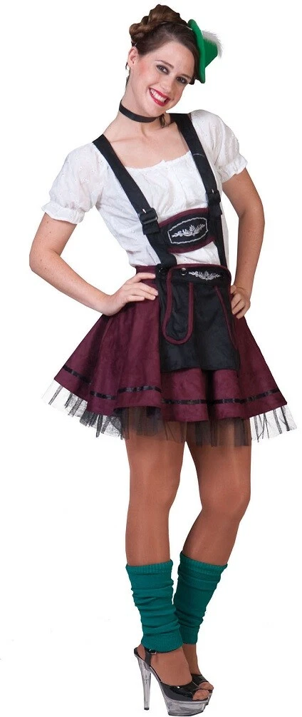 Bayerisches Dirndl-Kostüm Für Damen – Oktoberfest-Outfit In Schwarz & Pink | Inkl. Kleid & Schürze, Für Halloween, Karneval & Feste