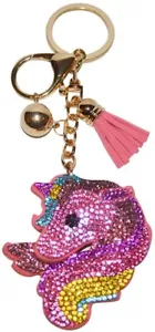 Bling Unicorn Keychain Backpack Charms Crystal Bag Charm Shiny Keyfob... - Picture 1 of 8