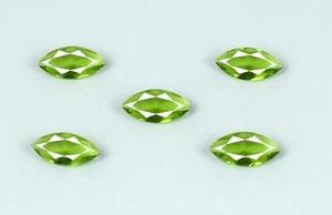 Olivgrün Peridot 3,60 Ct/5 Stck. Marquise geschnitten Edelstein Menge natürlich zertifiziert - Bild 1 von 8
