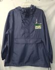 National Wildlife Federation Mens Rain Pullover Hooded Blue Size Large