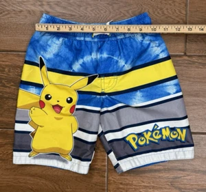 Pokemon Pikachu Swim Trunks Shorts Boys Size S Small Swimsuit Boardshorts - Picture 1 of 5