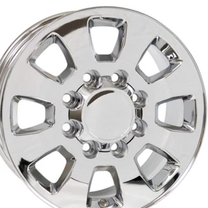 18x8 Wheel Fits Chevrolet Silverado 8 Lug 2500 3500 8x165 Chrome Truck Rim 5501 - Picture 1 of 5