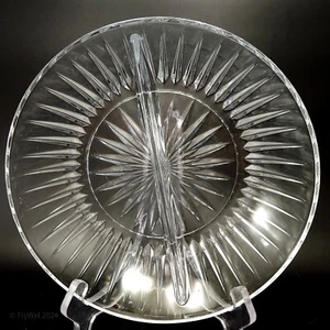 Princess House Royal Highlights 2 Part Relish Dish 8in Clear Crystal Candy Nut - Picture 1 of 10