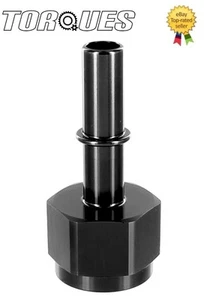 AN-6 (-6AN JIC-6) FEMALE To Quick Connect 3/8" MALE Fuel Line/Rail Adapter BLACK - Picture 1 of 2