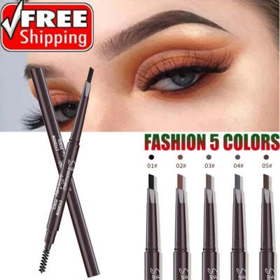 1PCS Double-end Waterproof Eyeliner Eyebrow Pencil Pen Brush Makeup To - Image 1 of 4