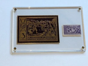 MLB/USPS Produktionsnachweis #1 Gedenkmarke Hundertjahrfeier 24k Gold Karte - Bild 1 von 7