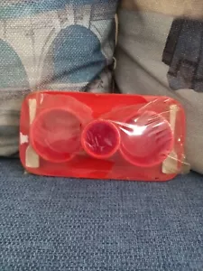 Vintage Modernariato Guzzini Portauovo uovo Doppio con Cucchiaino Plastica - Foto 1 di 5