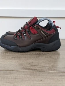 Cotton Traders Brown/Red Leather Waterproof Walking Shoes Size 6 Adults - Picture 1 of 14