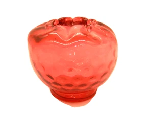 Jarrón Fenton de vidrio de arándano con punto rosa con tapa prensada punto inverso vintage - Imagen 1 de 7
