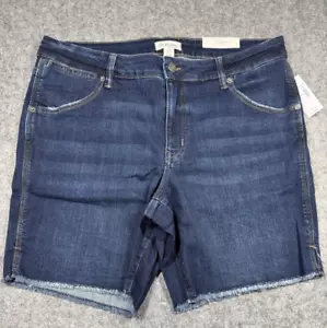 Maurices M Jeans Original Fit Mid Rise Bermuda Shorts Womens 16W Raw Hem Blue - Picture 1 of 8