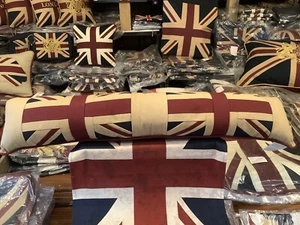 Embroidered Tea Dyed Union Jack Draft Excluder By Woven Magic - Picture 1 of 8