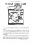 #1286A 12c Henry Ford affiche de timbre - page souvenir non officielle plate FD sur B4