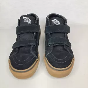 VANS Kids US 2 Sk8-Mid Reissue V Casual Sneakers Black Suede Hook & Loop Comfort - Picture 1 of 9
