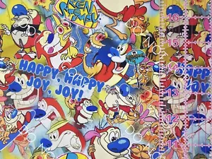 Custom 100% Cotton Woven Fabric Ren And Stimpy Tv Show By The 1/4 Yard 9x56 - Picture 1 of 2