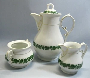 Alt Schönwald Weinlaub Kaffeekanne, Milchkännchen Zuckerdose 30er Jahre  - Bild 1 von 3