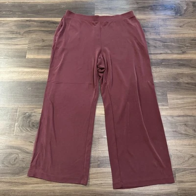 Брюки мягкие окружающие женские XL бордовые широкие для отдыха с карманами мягкие - Изображение 1 из 4