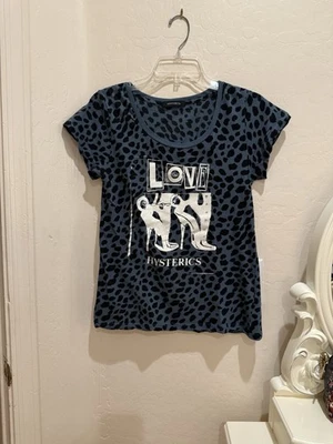Hysteric Glamour Love Shoe Graphic Blue Leopard tee. - Image 1 of 4