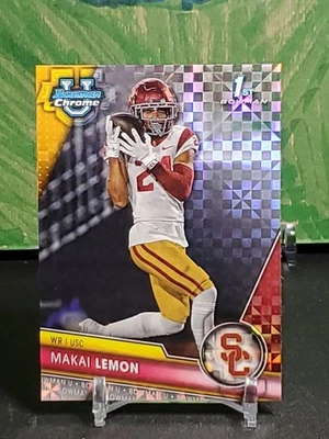 2023 Bowman U #160 Makai Lemon  x-Fractor (RC) USC Trojans - Image 1 of 2