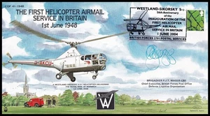Brig PETER MAGGS Signed COF41 First Helicopter Airmail Service in Britain Cover - Imagen 1 de 3