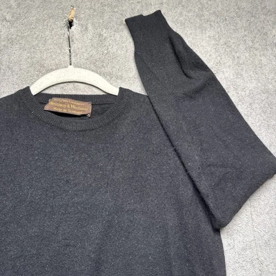 Suéter Westaway & Westaway Negro Cachemira Cuello Redondo Para Hombre XS Hecho en Escocia Foto 1 de 4