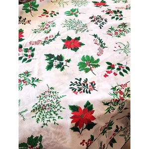 Vintage Handmade Christmas Tablecloth, 58x78 oblong - Picture 1 of 9