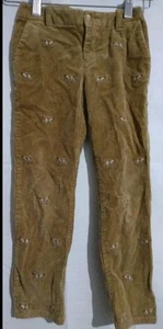 Cute Ralph Lauren Pointer Hunting Dog Corduroy Dress Pants Khaki Slacks Bottoms - Picture 1 of 4