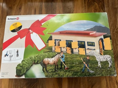Schleich Exclusive 87276 Farm Life Wooden Stable Gift Set - Horses & Hedge Rare - Image 1 of 4