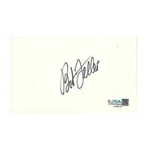 Bob Feller Cleveland Indians Autographed Signed Index Card JSA COA - Picture 1 of 1