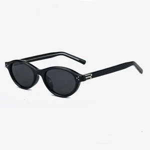 TR90 Plate Polarized Oval Sunglasses Women's UV400 Driving Black Glasses Small - Bild 1 von 20