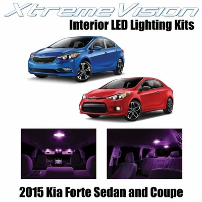Светодиодные лампы для салона XtremeVision для седана и купе Kia Forte 2015 (8 шт.) розовые - Изображение 1 из 4