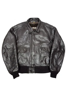 SCHOTT 90'S VINTAGE A-2 LEATHER FLIGHT JACKET,SIZE:MEDIUM - Picture 1 of 6