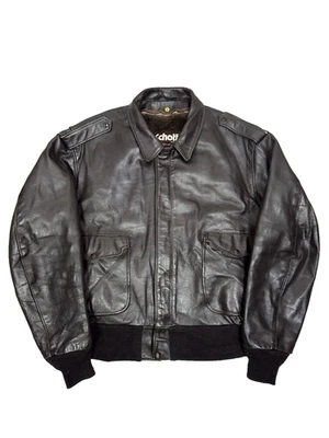 SCHOTT 90'S VINTAGE A-2 LEATHER FLIGHT JACKET,SIZE:MEDIUM - Image 1 of 4