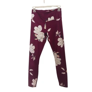 Athleta Floral Print Leggings High Waist Purple White Yoga Pants Women's Small - Picture 1 of 9
