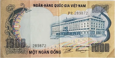 SOUTH VIETNAM 1000 DONG BANKNOTE ND 1972 ~ PICK #34 - Image 1 of 4