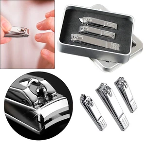 3x Elegantes Cortadores de Uñas Punta/Mano Cortadores de Uñas Brillante Resistente Corte Bisel de Acero - Imagen 1 de 9