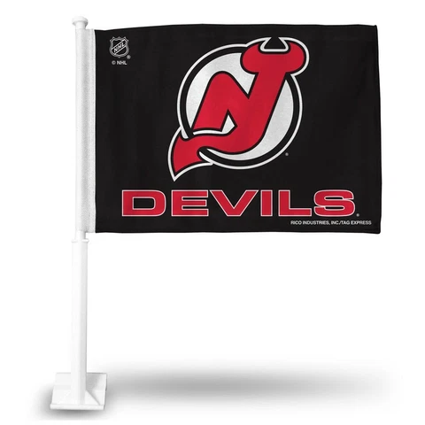 NEW JERSEY DEVILS NHL DOUBLE SIDED TEAM LOGO 20" CAR FLAG FREE SHIPPING Cover