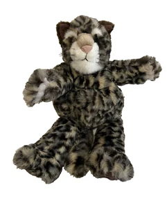 Manhattan Toy Cat Kitty Snow Clouded Leopard Plush Stuffed Animal Puppet - Picture 1 of 5