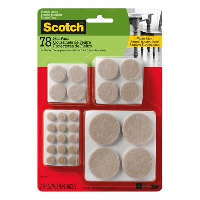 Scotch Round Felt Pads, SP855-NA, Multi Pack, Beige, 78pk - Image 1 of 4