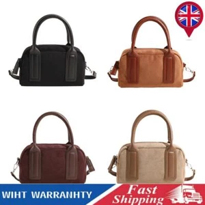 Women Suede Shoulder Bag with Multi-Pockets Boston Bag Crossbody Bag Satchel Bag - Picture 1 of 24