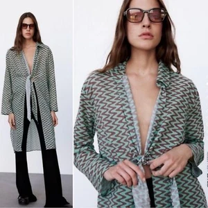 Zara The Lissie Shirt Printed Tunic Long Sleeve Blouse Boho Bloggers Favorite L - Picture 1 of 10