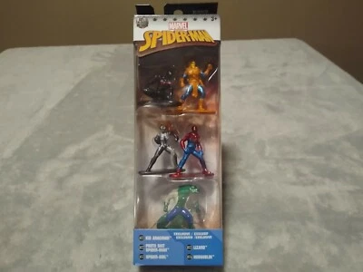 Marvel Spiderman ⭐ Nano Figuras de Metal ⭐ Paquete de 5 Jada Cake Topper Super Hero ~NUEVO Foto 1 de 4