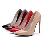 plus size Womens Pointy Toe pure color Stiletto Heel Casual Party Shoes