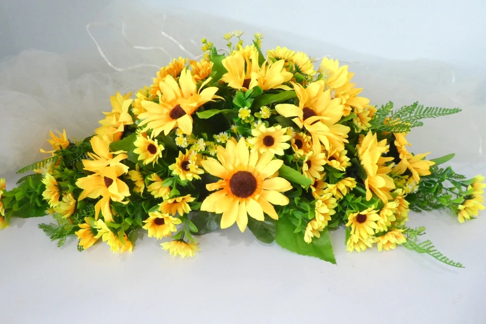 Wedding Top table centre piece natural sunflowers - Image 1 of 1