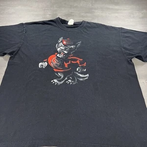 NC State Wolfpack Shirt Adult XL Fit L Black Mascot Shadow Logo Caricature NCAA - Picture 1 of 8