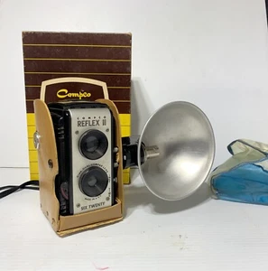 Vintage Compco Reflex II Six Twenty 620 Film Camera with Flash Case Box & More! - Picture 1 of 9