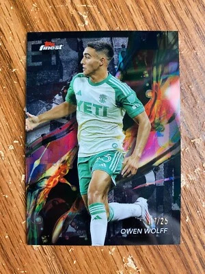 2024 Topps Finest MLS Owen Wolff Black Refractor 17/25 Common #44 - Image 1 of 2