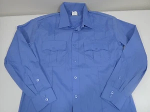 SPIEWAK MENS POLY COTTON POPLIN LONG SLEEVE SHIRT BLUE SIZE LG 16.5 34/35 SPDU85 - Picture 1 of 2
