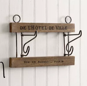 D L’ Hotel De Ville Holz Multi Haken Bar/Aufhänger. 2 Aufhängehaken - Bild 1 von 1
